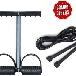 Tummy Trimmer & JUMPING Rope FOR WORKOUT - COMBO Fitness Accessory Kit Kit-image-29