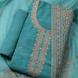 Meena Bazaar Embroidered Sequinned Unstitched Dress Material-picture-31