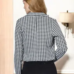 SFOTY Women Checked Crop Shrug image 2