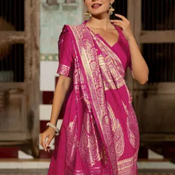 KALINI Woven Design Zari Kanjeevaram Saree image 2