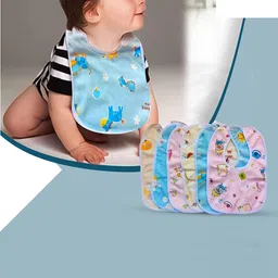 Kritiu Kids Set Of 8 Food Feeder, Fruit Nibbler & Cotton Bibs - Yellow image 3