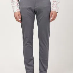 Indian Terrain Men Textured Brooklyn Textured Slim Fit Mid-Rise Formal Trousers-image-53