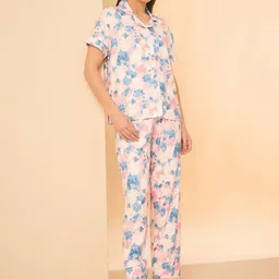Sweet Dreams Women Printed Shirt & Pyjamas Night suit image 4