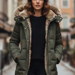 Mast & Harbour Women Hooded Solid Padded Jacket-picture-27