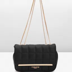 Carlton London Textured Structured Sling Bag with Quilted-picture-29