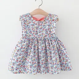 YK Girls Floral Printed Round Neck Fit & Flare Dress-image-81