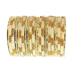 Raj world White Glass Artificial Stones Bangle-picture-31