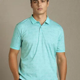 Louis Philippe Sport Men Self Design Polo Collar Pure Cotton T-shirt-picture-15