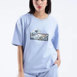 Aerio Women Embroidery Drop Shoulder Oversized T-Shirt-picture-33