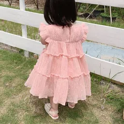 StyleCast x Revolte Girls Layered Self Design Fit and Flare Dress image 2