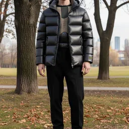 HERE&NOW Men Puffer Jacket with Patchwork-picture-30