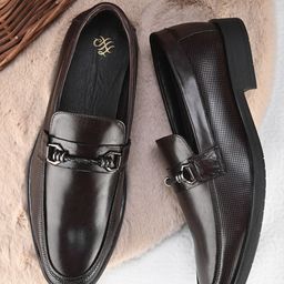 House of Pataudi Men Leather Formal Loafers-picture-31