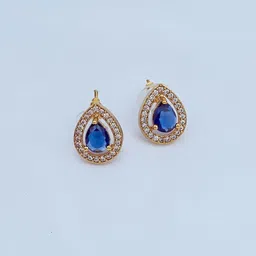 Talish Gold Plated & American Diamond Studded Jewellery Set image 3