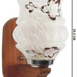 1ST TIME Brown & Brown Printed Wood Traditional Wall Lamp image 2