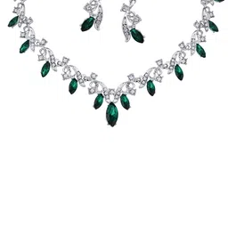 Atasi International Silver-Plated Stone Studded Jewellery Set-image-68