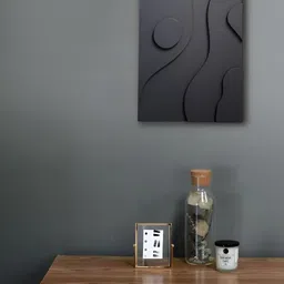 VAH Kya Bat Hai !! Black Textured Abstract 3D Boho Plaster Wall Hangings image 2