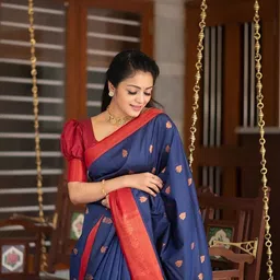 Snofi Creation Woven Design Zari Pure Silk Handloom Banarasi Saree image 5
