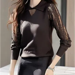 StyleCast Women Shirt Collar Pullover Sweatshirt-image-33