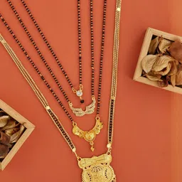 Bhanu diam Gold-Plated Brass Mangalsutra image 1