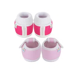 NESKA MODA 12 To 18 Month Set of 2 Pair Toddler Baby Girls Butterfly Non Slip Cotton Booties image 3