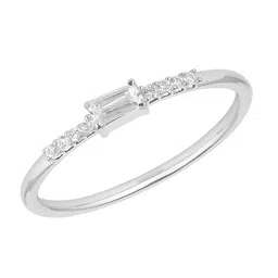 DressBerry Sliver Plated Cubic Zirconia Studded Finger Ring-image-13