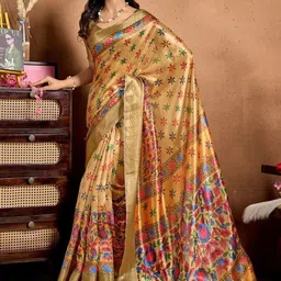 Bhagirath Fashion Floral Silk Blend Saree image 4