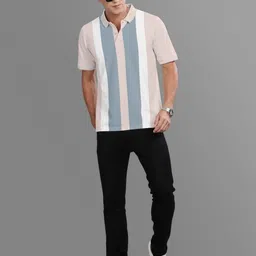 BULLMER Men Printed Polo Collar T-shirt image 4