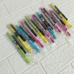 saputra 2mm Cartoon Print 10 Mechanical Pencils, 10 Removable Sharpeners & 10 Lead Cases Pencil image 3