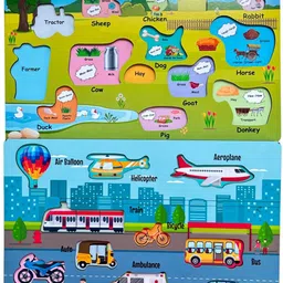 kiddiwinks Transport & Farm Peg Puzzle image 2