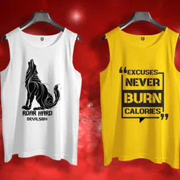 dione fashion Pack of 2 Men Printed Gym Vest Sando Men Vest-picture-23
