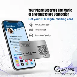 Quaapps Silver Metal NFC & QR Enabled Business Card image 4