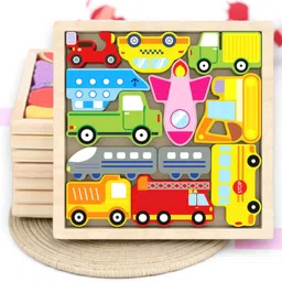 vhd Wooden Vehicle Puzzle Board for Kids – Educational Transport Toy TR30-picture-16