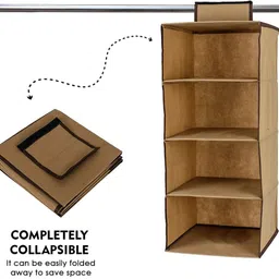 shrey creation 4 Shelf Clothes Hanging Organizer, Shoes Storage Wardrobe-(L-28 W-28 H-80 CM) Closet Organizer image 4