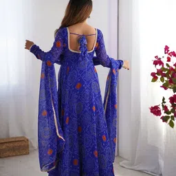 ashiya fab Self Design Georgette Stitched Anarkali Gown image 3