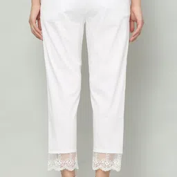aasma creatives Women Regular Fit White Cotton Blend Trousers image 2