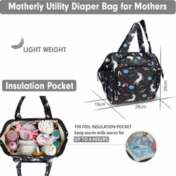 motherly Mini Diaper Bag for Mothers, Small Maternity Handbag for Newborn Baby Travelling Bag, Multiple Pockets Water Resistant, Hospital Bag for Moms image 2