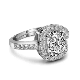 GIVA 925 Silver Plated Classic Solitaire Ring image 4