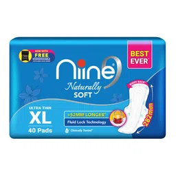 Niine 40 Pcs Of Ultra Thin Sanitary Pads With Biodegradable Disposal Bags - XL image 2