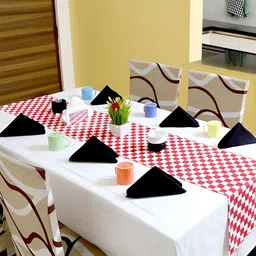 SWITCHON Red & White Checked Cotton Table Runner-image-6