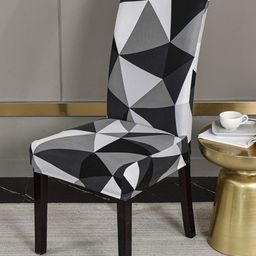 HOUSE OF QUIRK Set Of 6 Black Printed Chair Covers-picture-21