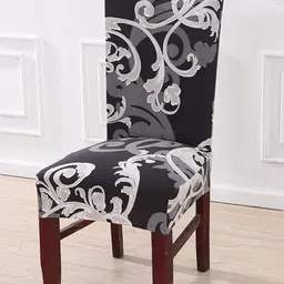 HOUSE OF QUIRK Black & White Set Of 2 Ethnic Motifs Printed Chair Covers-image-66