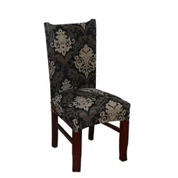 HOUSE OF QUIRK Black & Brown Printed Removable Chair Cover image 4
