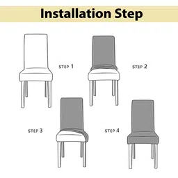 HOUSE OF QUIRK Beige Printed Removable Washable Chair Cover image 2