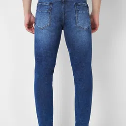 SPYKAR Men Blue Kano Skinny Fit Clean Look Heavy Fade Stretchable Jeans image 3