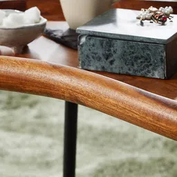 woodenmood Florent Solid Wood Side Table in Semi Gloss Honey Oak Finish image 2