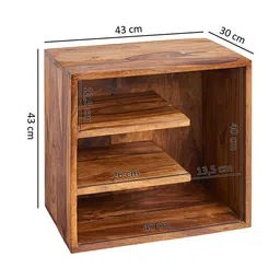 woodenmood Finebuy Solid Wood Side Table in Semi Gloss Honey Oak Finish image 3