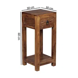 woodenmood Finebuy Solid Wood Side Table in Semi Gloss Honey Oak Finish image 4