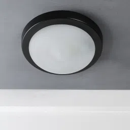 decorativeray Plazo Black Metal Ceiling Flush Mount image 2