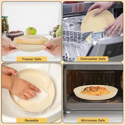 sugaalsu Wheat Straw Appetizer Plate Lightweight Round Plate, Use for Salad, Cake, Pizz Dinner Plate image 5