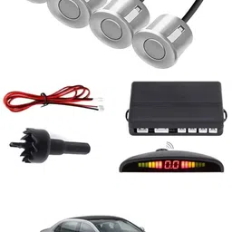 intenzo Universal 4 Silver Reverse Parking Sensor With LED Display For Cars-78 Safety of Passengers/Car One Alarm Kit-567 Parking Sensor-picture-26